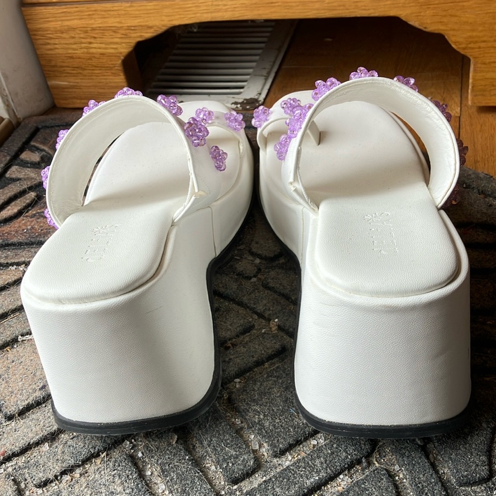 dELiA*s White and Purple Women's Platform Sandals DollsKill 7 - Picture 3 of 10